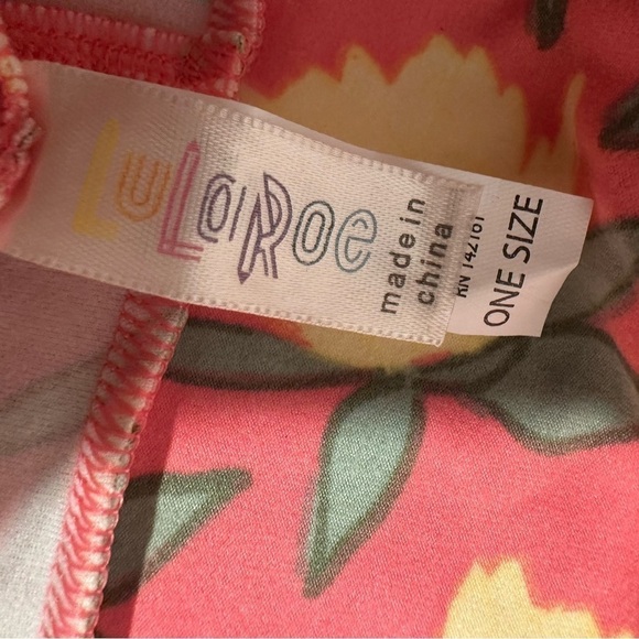 Set of 2 NEW LulaRoe OS Soft Leggings One Size 2-10 Small-Large Orange Pink - Picture 9 of 16